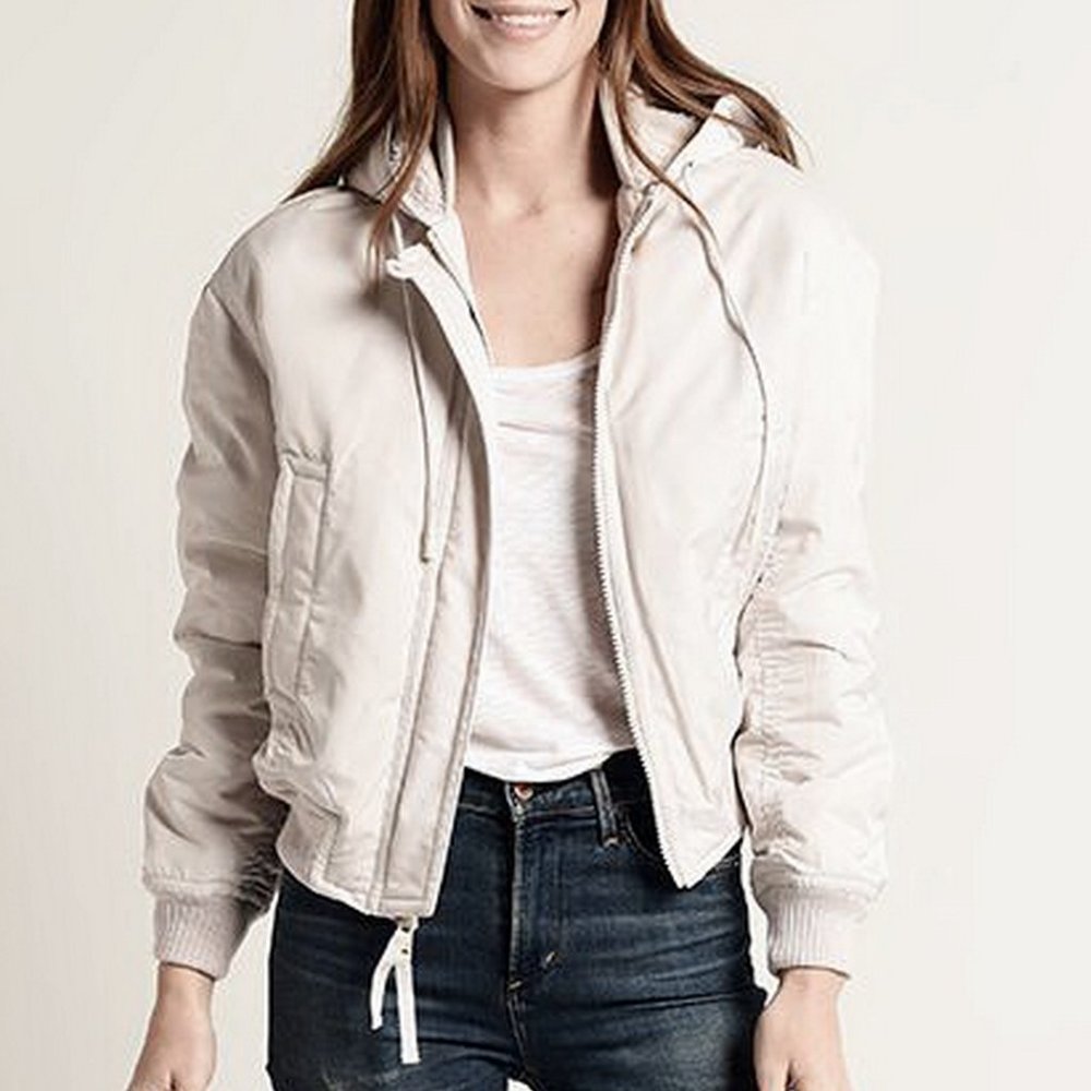 NWT Vince Faux Shearling Hooded Bomber Jacket, Faux Shearling Lining